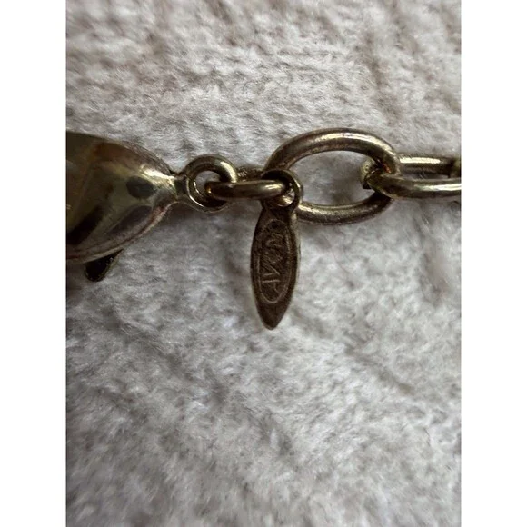 Avon Necklace Purple Glass Teardrop Bib Brass Tone 18 In Women Statement Jewelry - Picture 6 of 10